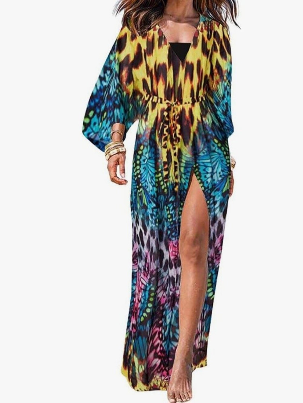 Vibrant Butterfly-Print KIMONO